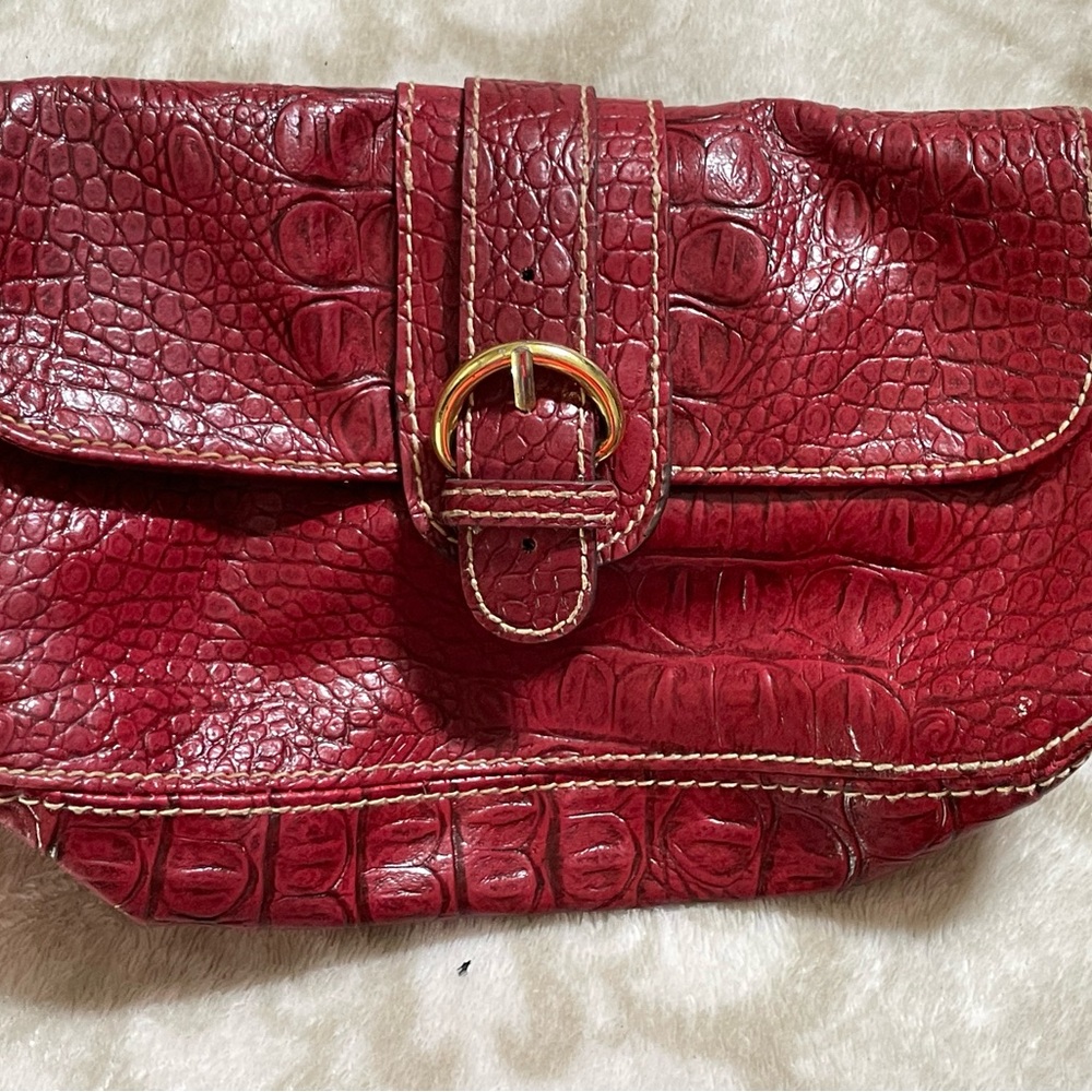 Liz & Co. Red Crocodile-Embossed Clutch